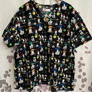 White cross Scrub top unisex 3xl